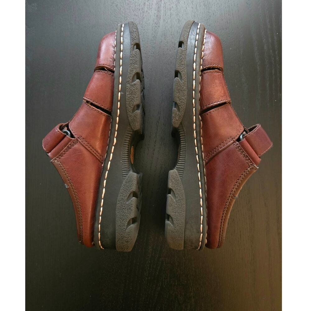 Chunky Fisherman Leather Mule Clog 7 Brown Earth Shoe Harriet Summer Boat Yacht - Picture 3 of 10